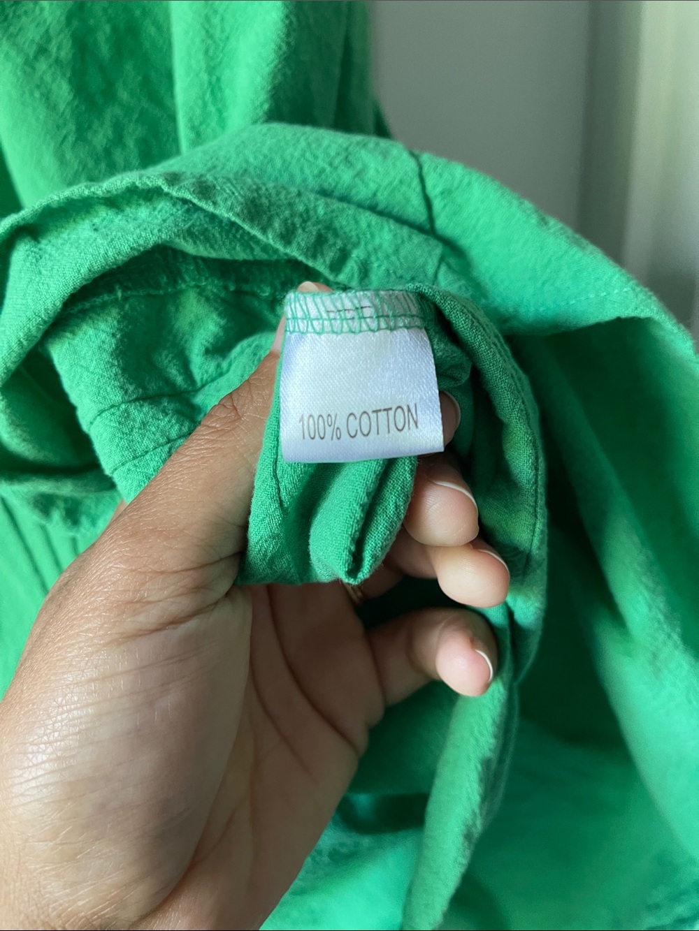 Green Cotton Midi Skirt - Picture 3 of 4